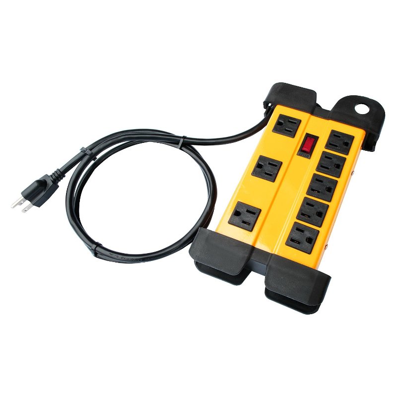 ALEKO UL Certified 8 Outlet Metal Power Strip Transformer Space 5Ft