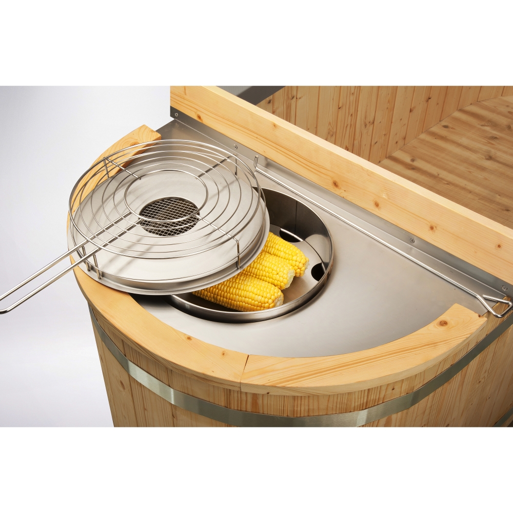 ALEKO 2 Person Natural Pine Hot Tub with Charcoal Stove Boiler 132