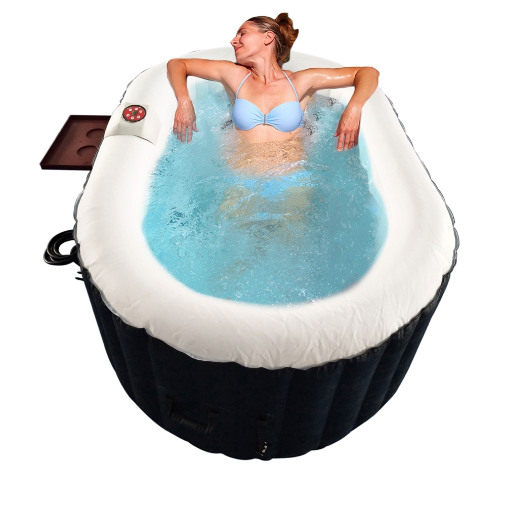 Aleko Oval Inflatable Hot Tub With Drink Tray And Cover 2 Person 145 Gallon 655222807151 Ebay