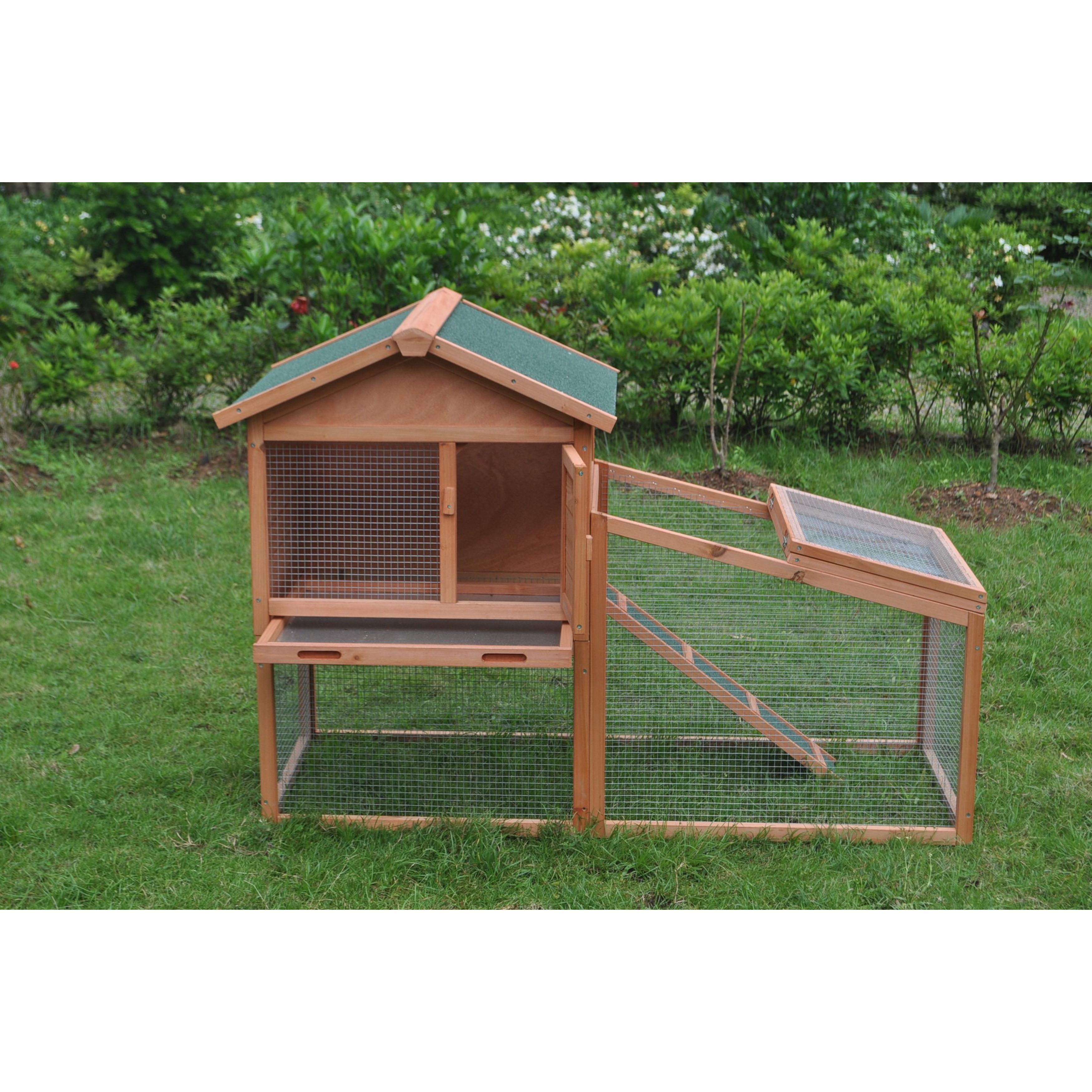  ALEKO Wooden Pet House Rabbits Chickens Hen Coop Wooden 