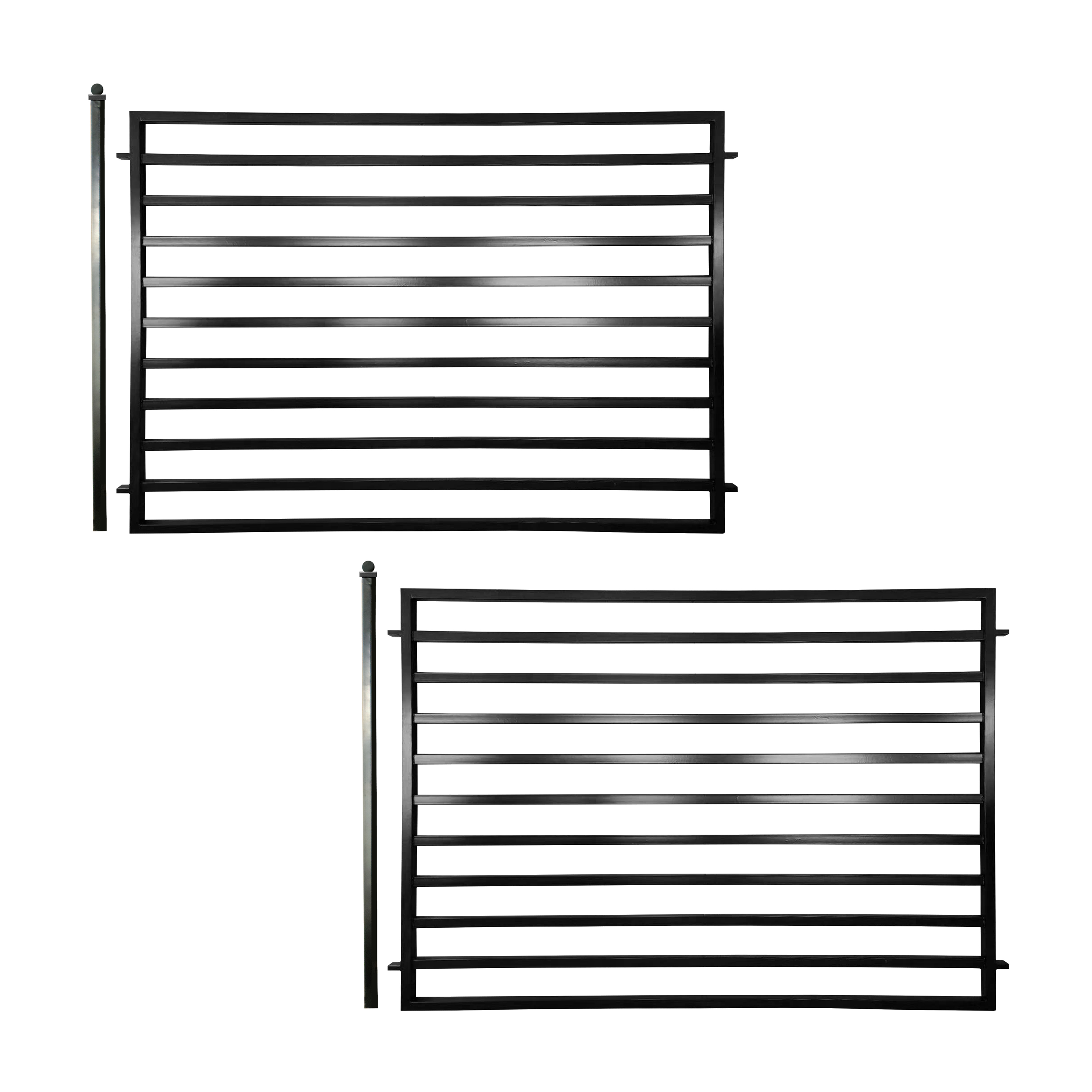 ALEKO Milan Style 5 ft. x 8 ft. Black Iron Fence Panel