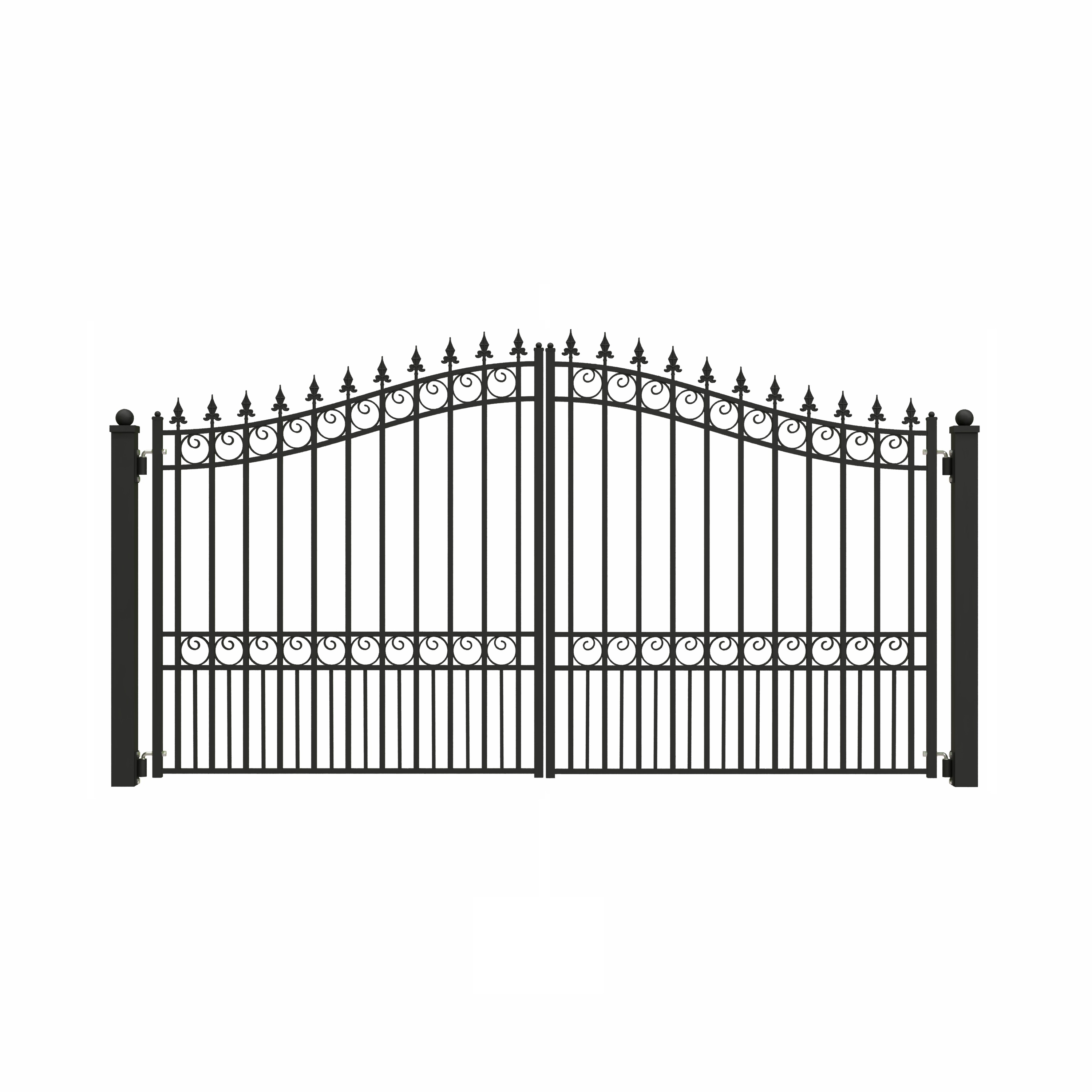ALEKO 14-ft x 6-ft Black Galvanized Steel Driveway Gate